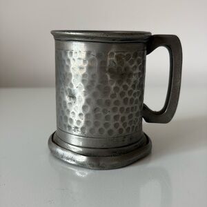 Vintage English Pewter Tankard Brutalist